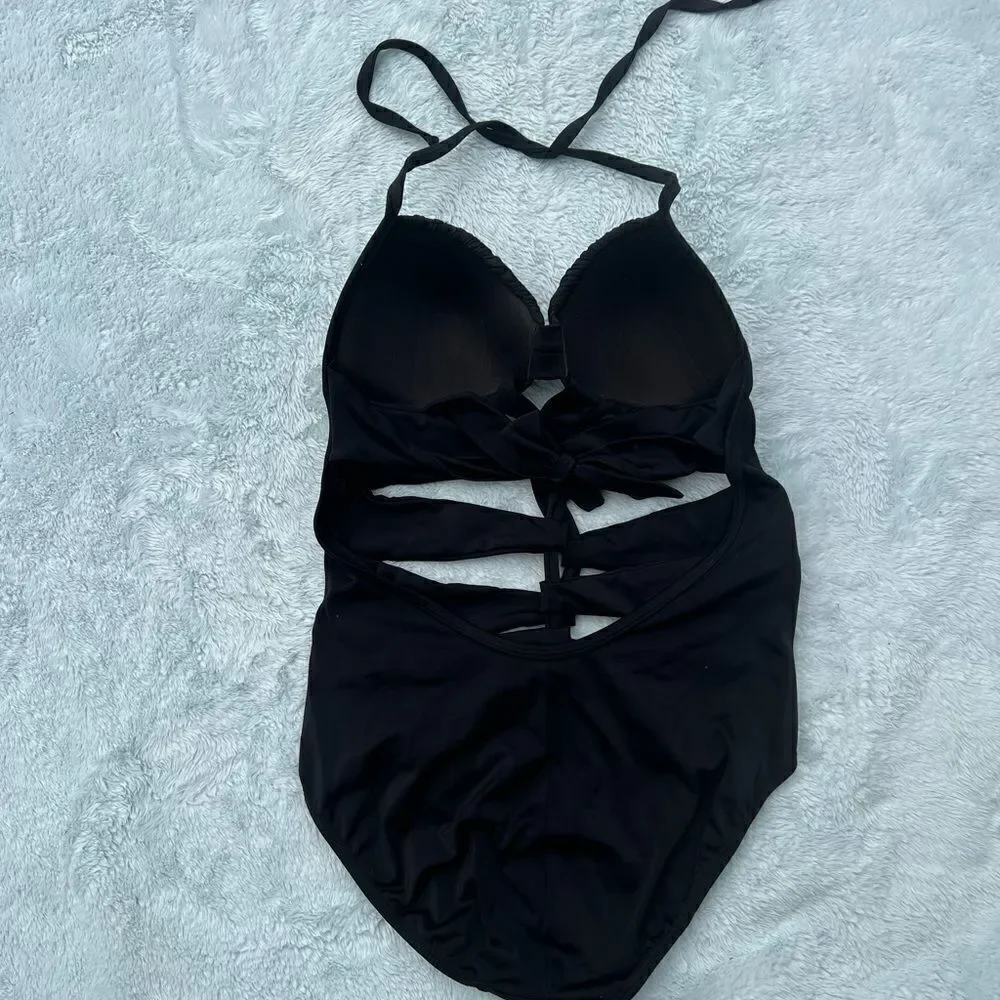 Venus CUT OUT CAGED FRONT HALTER NECK BODYSUIT size 10